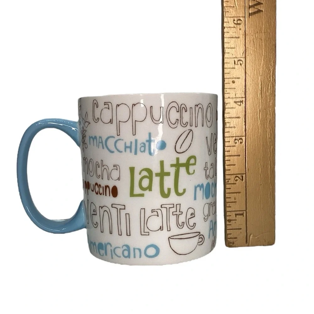Starbucks 2007 - 16 oz Blue & White Large Graphic Coffee Mug Tea‎ Cup